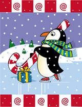 Ice skating penguin